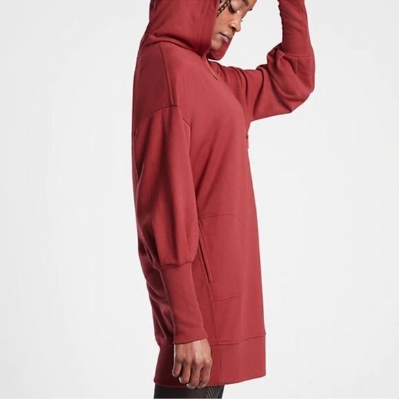 Athleta Mala Hoodie Dress Red XS - Picture 3 of 9